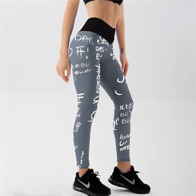 Digital Print Ice and Snow Fitness Leggings